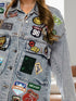 'Marina' Denim Patchwork Embroidery Jacket - Celes Fashion
